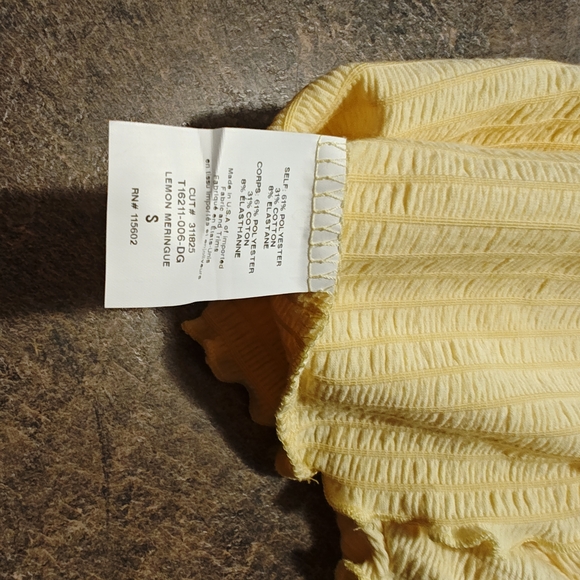 Lush Yellow Textured Crop Top - Picture 6 of 6